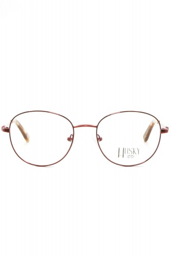 Husky - Occhiali da vista in metallo tondi per donna rosso - 1510 1 2