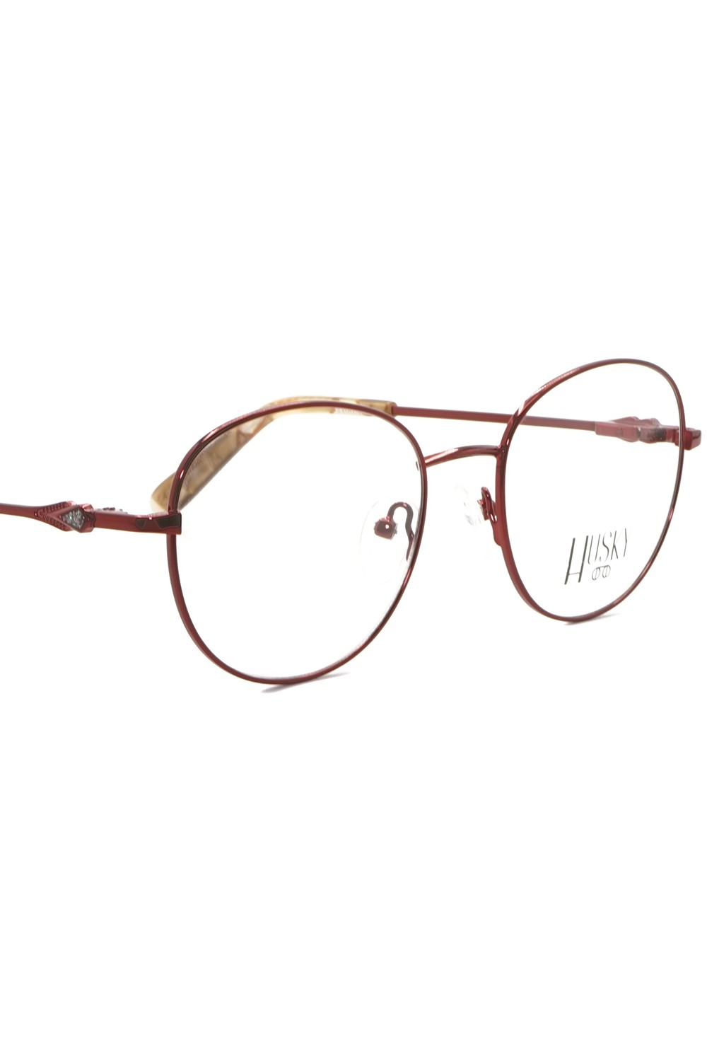 Husky - Occhiali da vista in metallo tondi per donna rosso - 1510 1