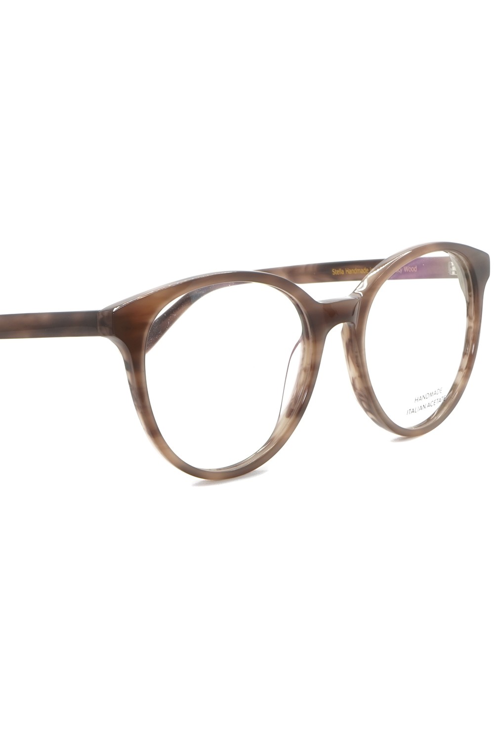 Battatura - Occhiali da vista in celluloide tondi per donna tartarugato -