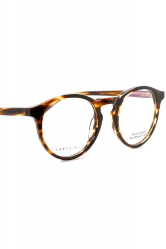 Battatura - Occhiali da vista in celluloide tondi unisex tartarugato - NAPOLI