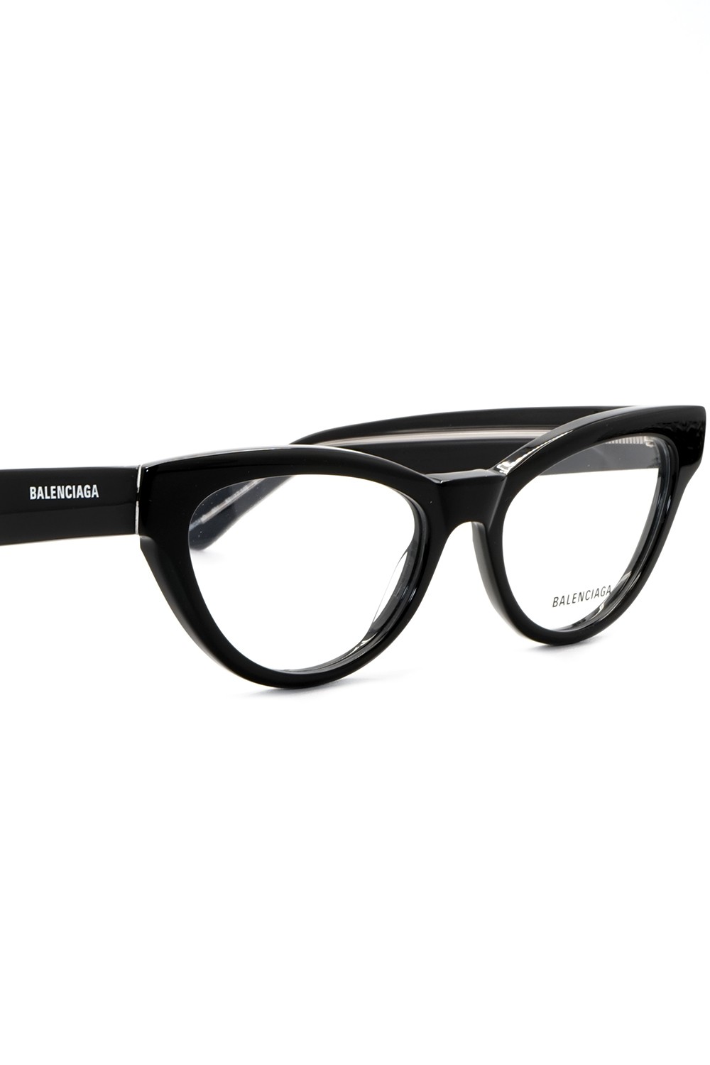 Balenciaga - Occhiali da vista in celluloide cat eye per donna nero - BB0241O