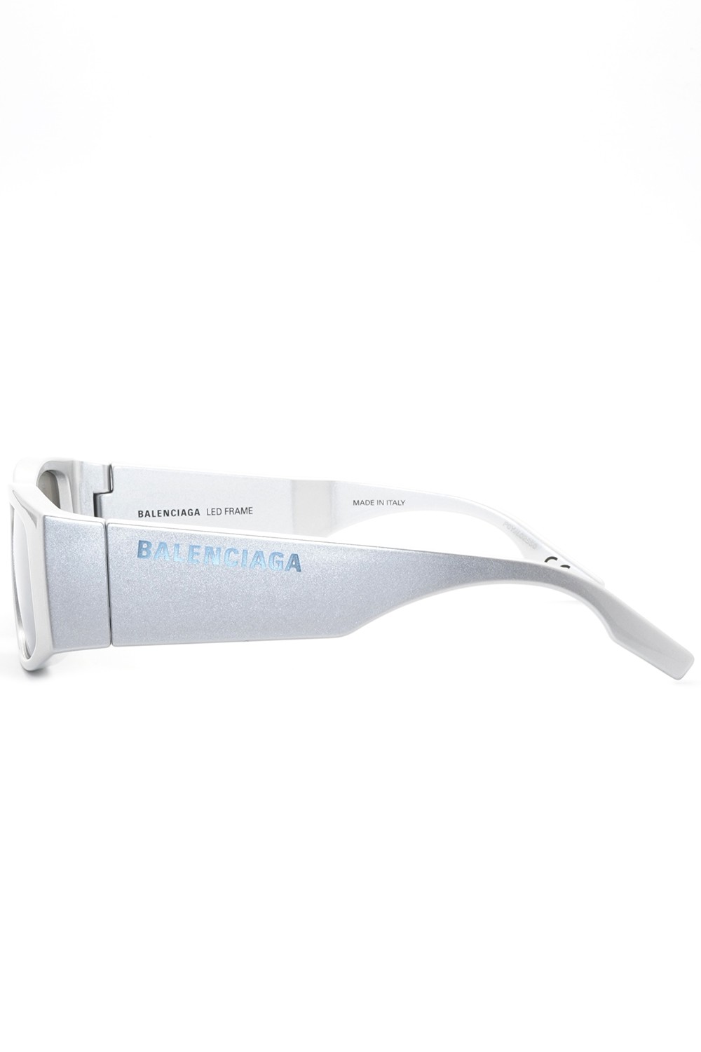 Balenciaga - Occhiali da sole in plastita rettangolari a LED unisex grigio -