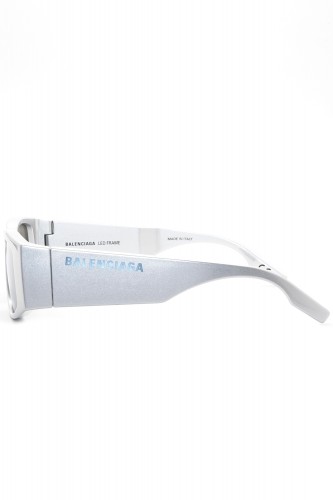 Balenciaga - Occhiali da sole in plastita rettangolari a LED unisex grigio -