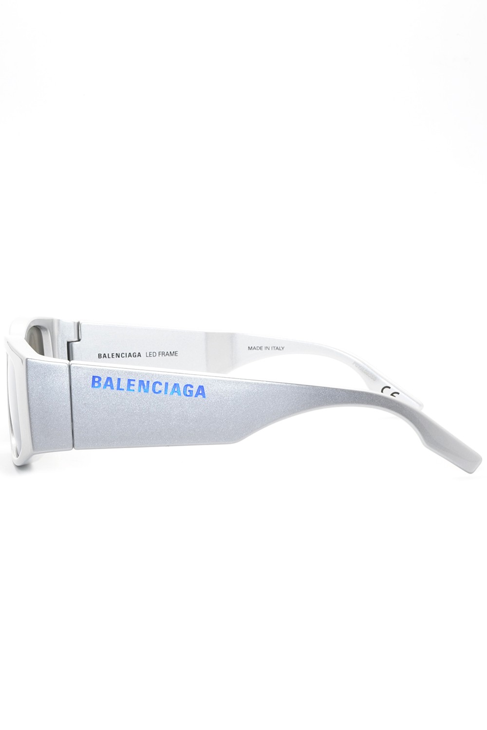 Balenciaga - Occhiali da sole in plastita rettangolari a LED unisex grigio -