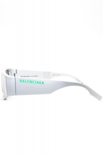 Balenciaga - Occhiali da sole in plastita rettangolari a LED unisex grigio -