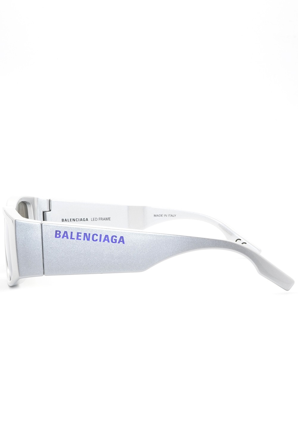 Balenciaga - Occhiali da sole in plastita rettangolari a LED unisex grigio -