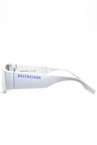 Balenciaga - Occhiali da sole in plastita rettangolari a LED unisex grigio -