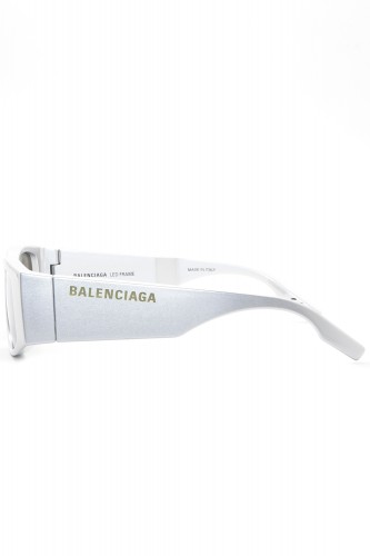 Balenciaga - Occhiali da sole in plastita rettangolari a LED unisex grigio -
