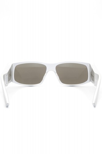 Balenciaga - Occhiali da sole in plastita rettangolari a LED unisex grigio -