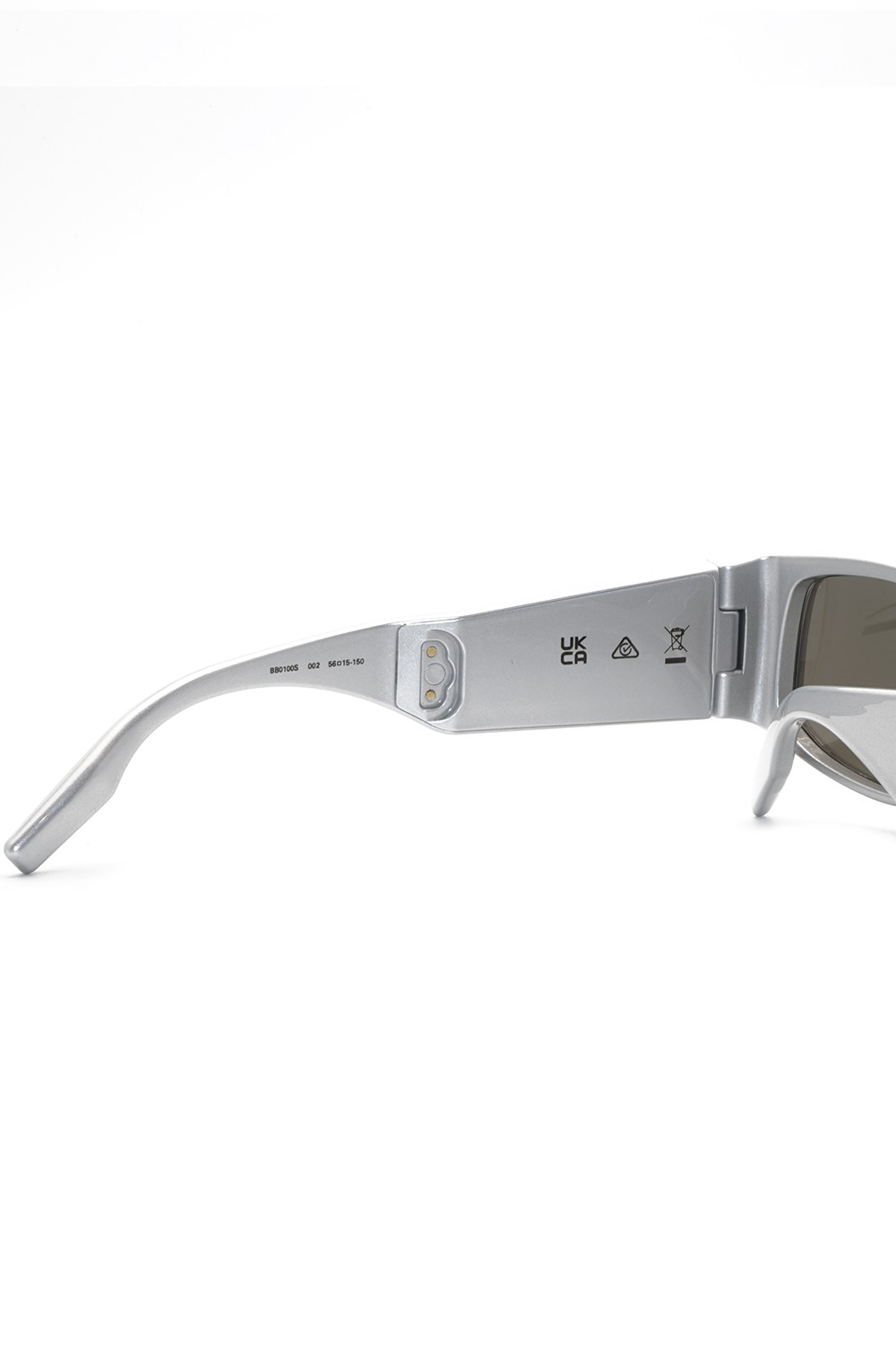 Balenciaga - Occhiali da sole in plastita rettangolari a LED unisex grigio -