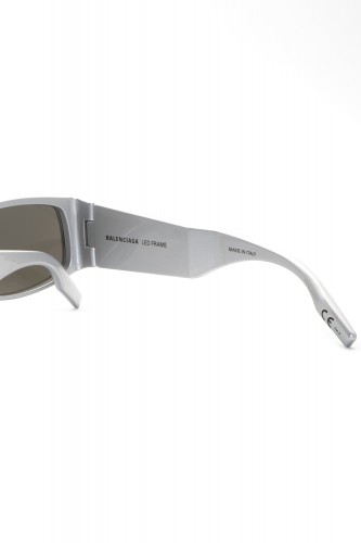 Balenciaga - Occhiali da sole in plastita rettangolari a LED unisex grigio -