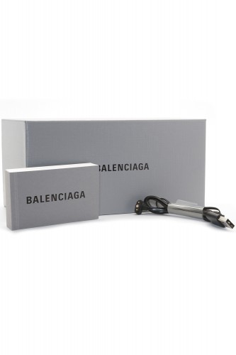 Balenciaga - Occhiali da sole in plastita rettangolari a LED unisex grigio -