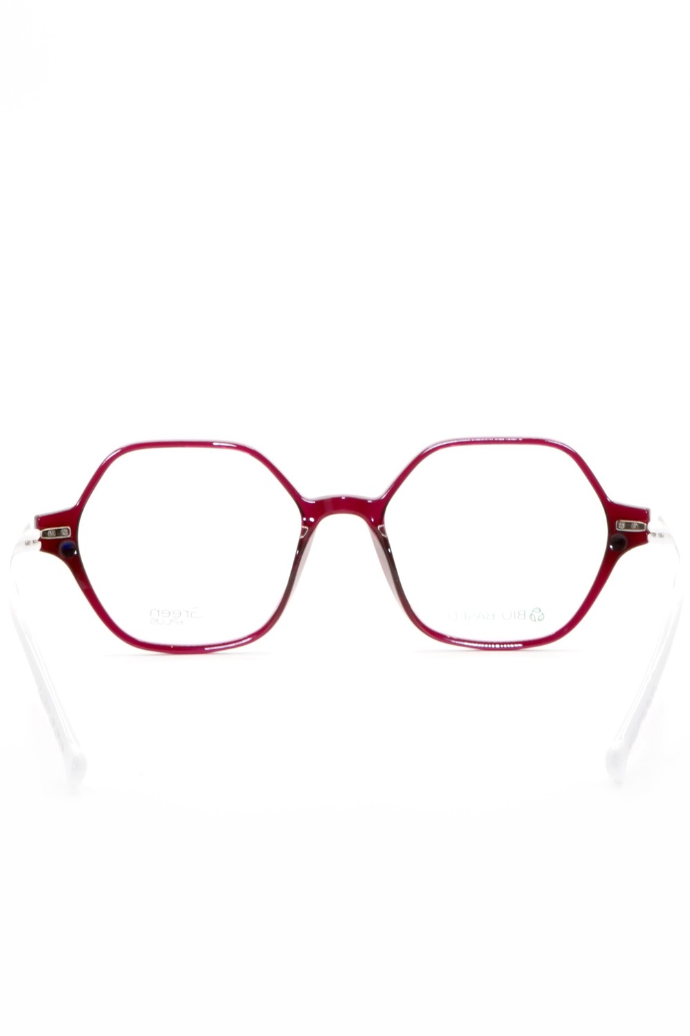 iGreen - Occhiali da vista in celluloide esagonali per donna con clip solare