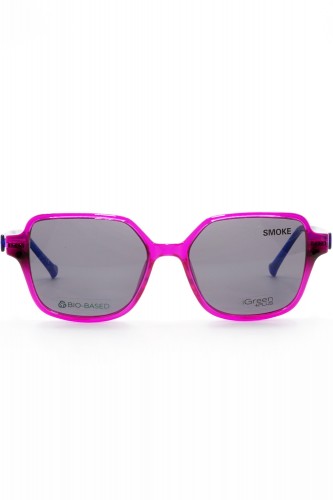 iGreen - Occhiali da vista in celluloide squadrati per donna con clip solare