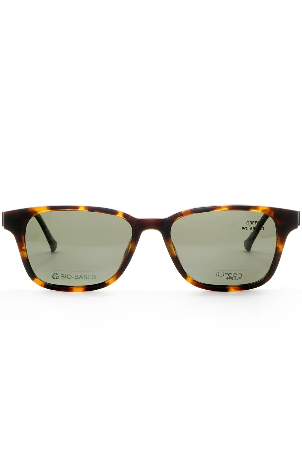 iGreen - Occhiali da vista in celluloide rettangolari unisex con clip solare