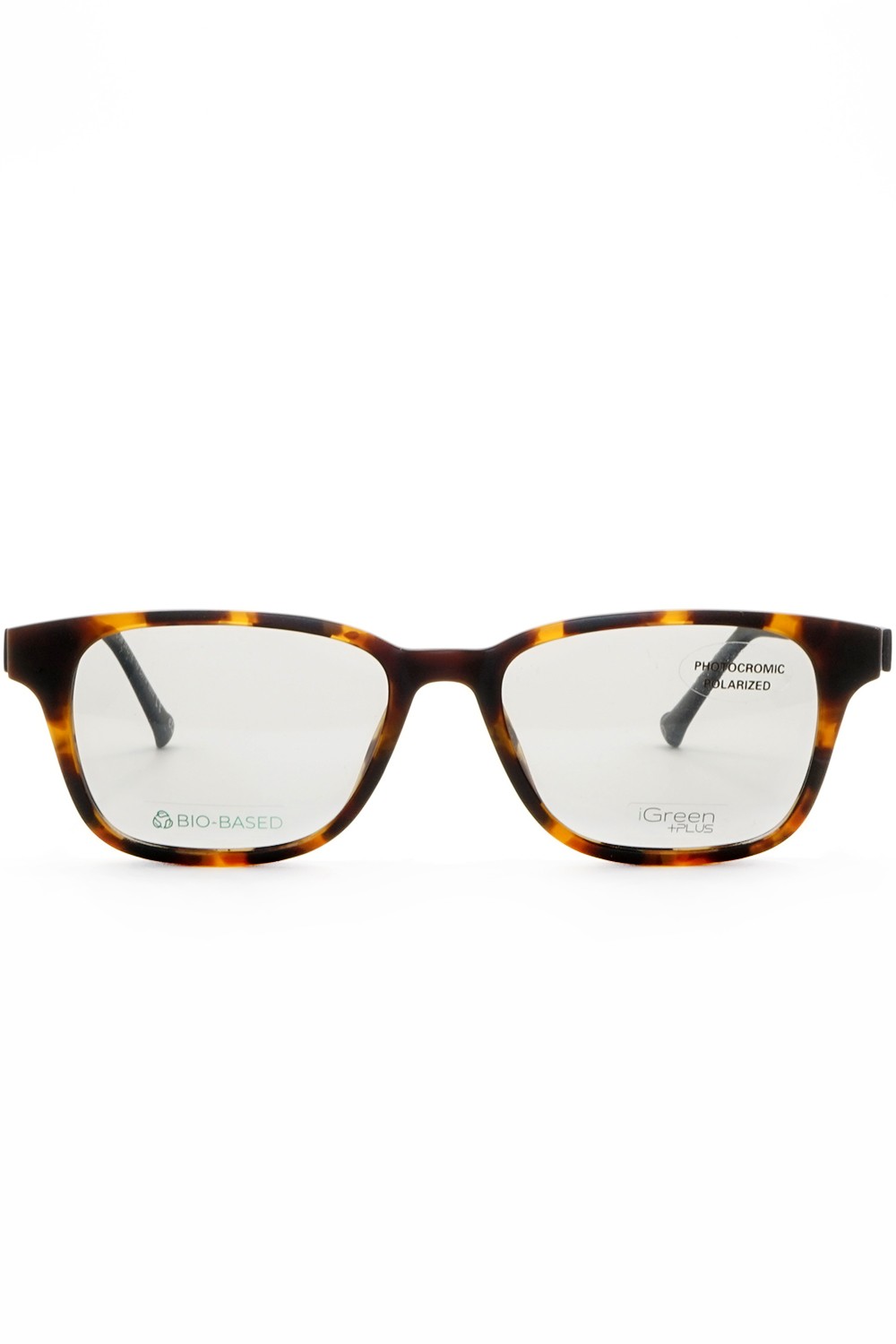 iGreen - Occhiali da vista in celluloide rettangolari unisex con clip solare