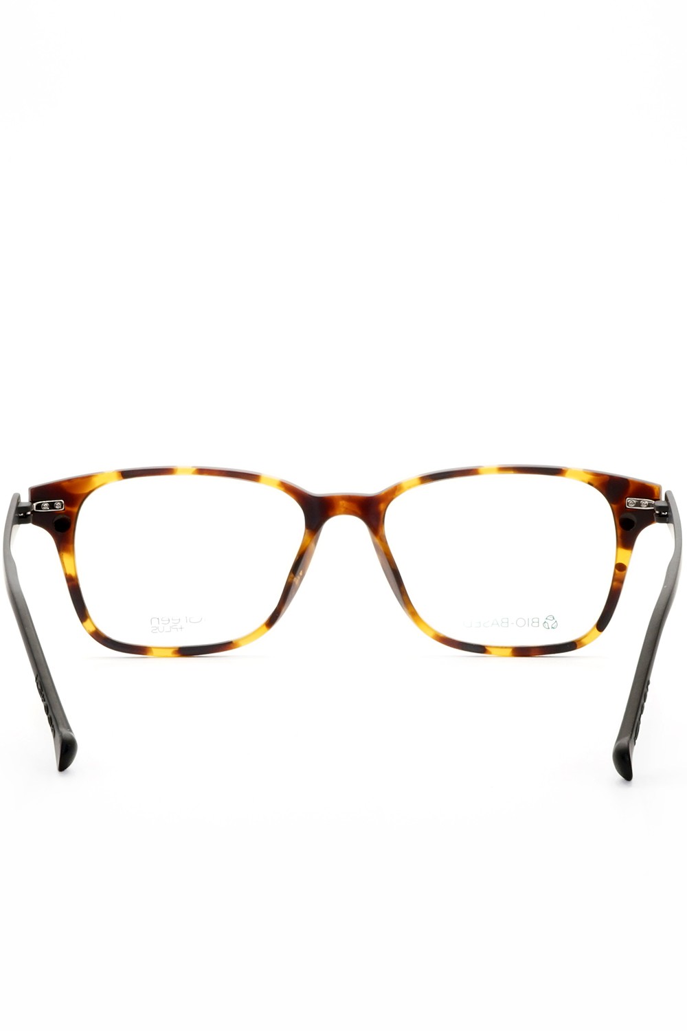 iGreen - Occhiali da vista in celluloide rettangolari unisex con clip solare