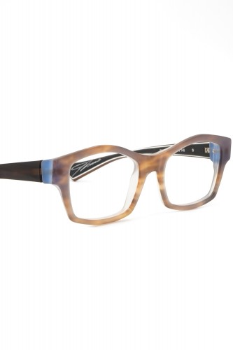 Piero Massaro - Occhiali da vista in celluloide rettangolari unisex tartarugato