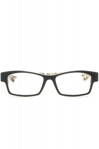 Piero Massaro - Occhiali da vista in celluloide rettangolari unisex nero -