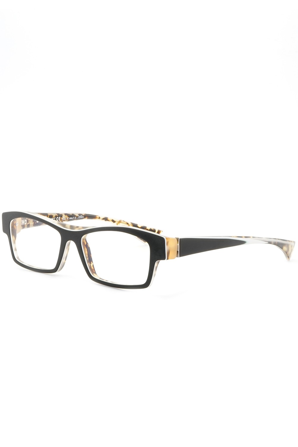 Piero Massaro - Occhiali da vista in celluloide rettangolari unisex nero -