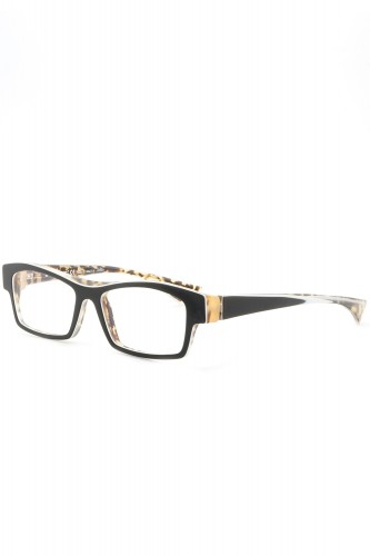 Piero Massaro - Occhiali da vista in celluloide rettangolari unisex nero -