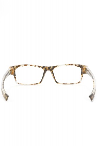 Piero Massaro - Occhiali da vista in celluloide rettangolari unisex nero -