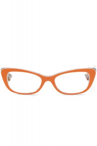 Piero Massaro - Occhiali da vista in celluloide cat eye per donna arancione - 2