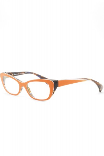 Piero Massaro - Occhiali da vista in celluloide cat eye per donna arancione -