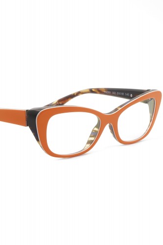Piero Massaro - Occhiali da vista in celluloide cat eye per donna arancione -