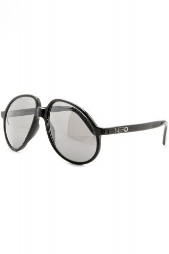 NERO - Occhiali da sole in celluloide a goccia unisex nero - R14S N