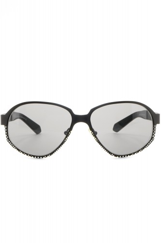 NERO - Occhiali da sole in metallo a goccia unisex nero - R13S N