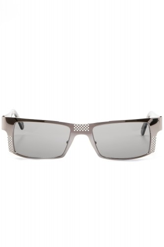 NERO - Occhiali da sole in metallo rettangolari per uomo argento - R08/-VS GC 2