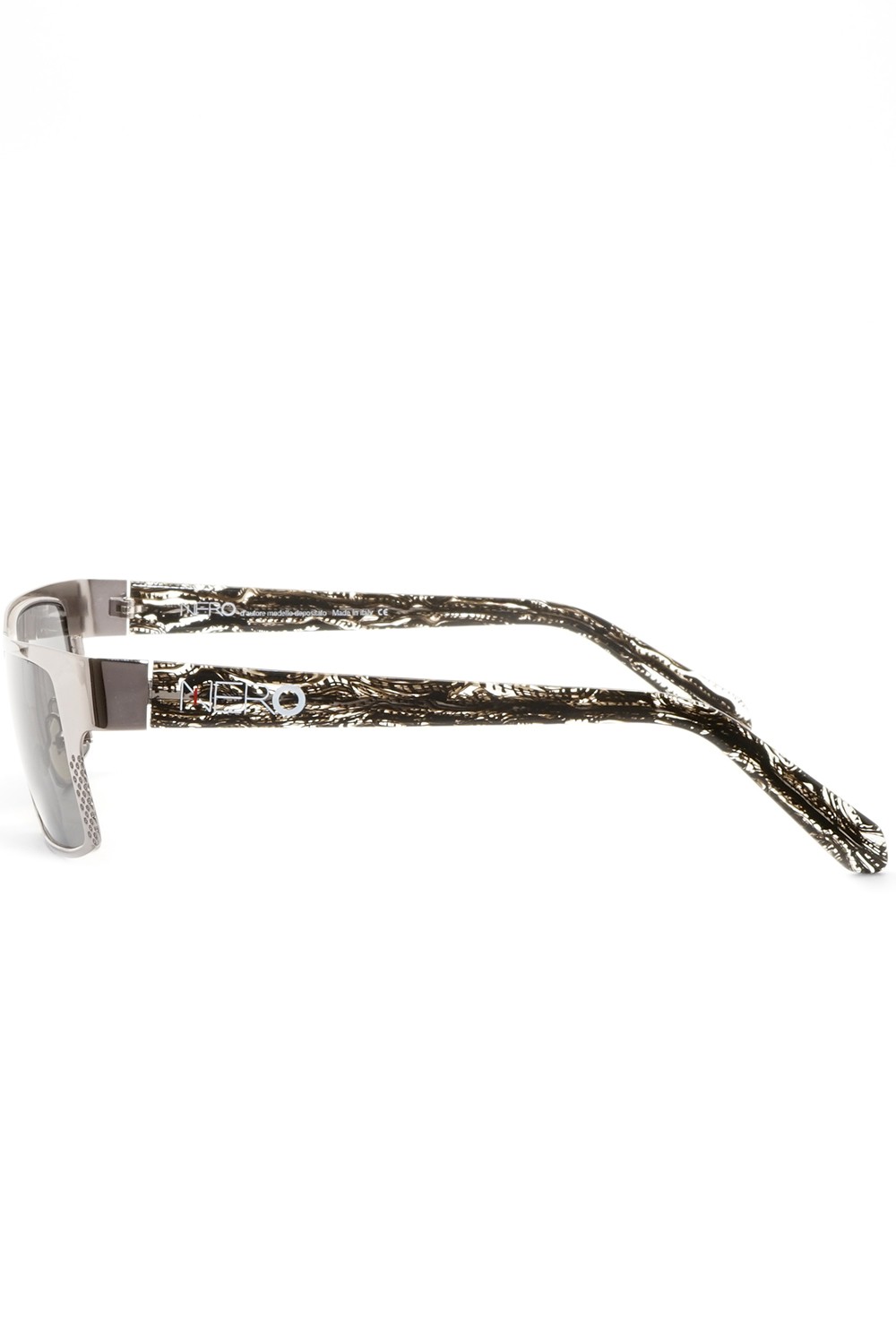 NERO - Occhiali da sole in metallo rettangolari per uomo argento - R08/-VS GC