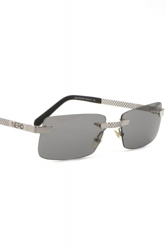 NERO - Occhiali da sole glasant in metallo rettangolari unisex argento -