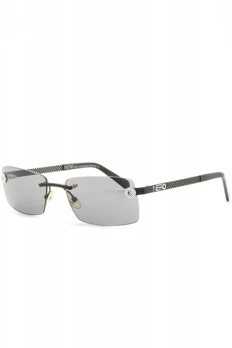 NERO - Occhiali da sole glasant in metallo rettangolari unisex nero - R12-4VS NO
