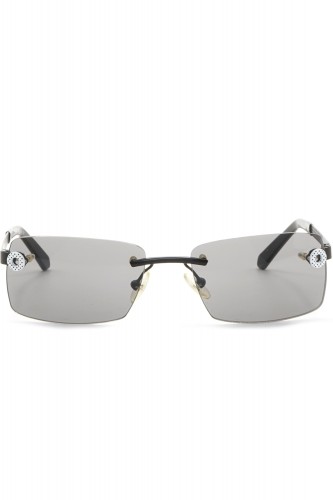 NERO - Occhiali da sole glasant in metallo rettangolari unisex nero - R12-4VS NO 2