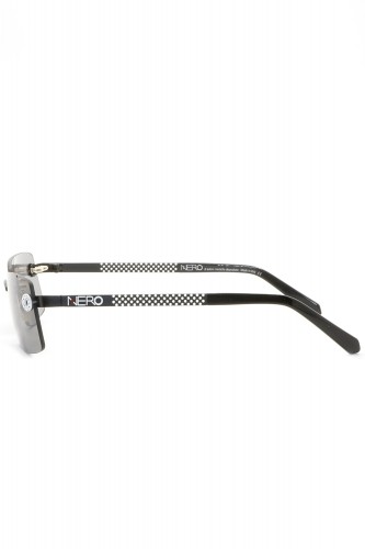 NERO - Occhiali da sole glasant in metallo rettangolari unisex nero - R12-4VS NO