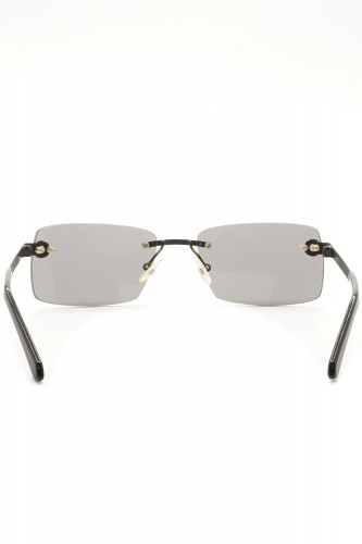 NERO - Occhiali da sole glasant in metallo rettangolari unisex nero - R12-4VS NO
