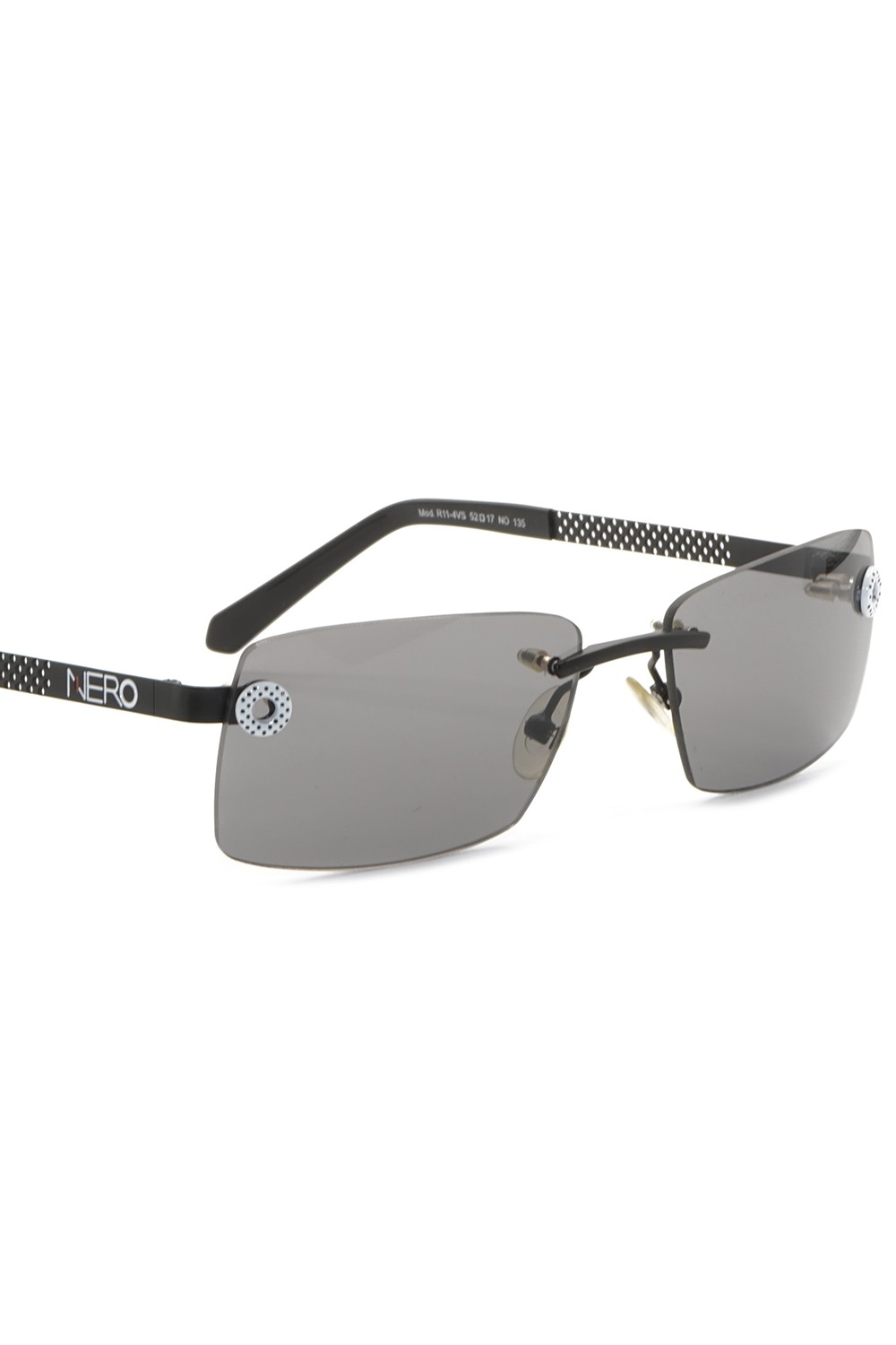 NERO - Occhiali da sole glasant in metallo rettangolari unisex nero - R12-4VS NO