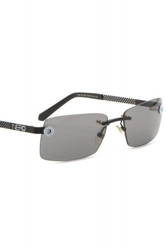 NERO - Occhiali da sole glasant in metallo rettangolari unisex nero - R12-4VS NO