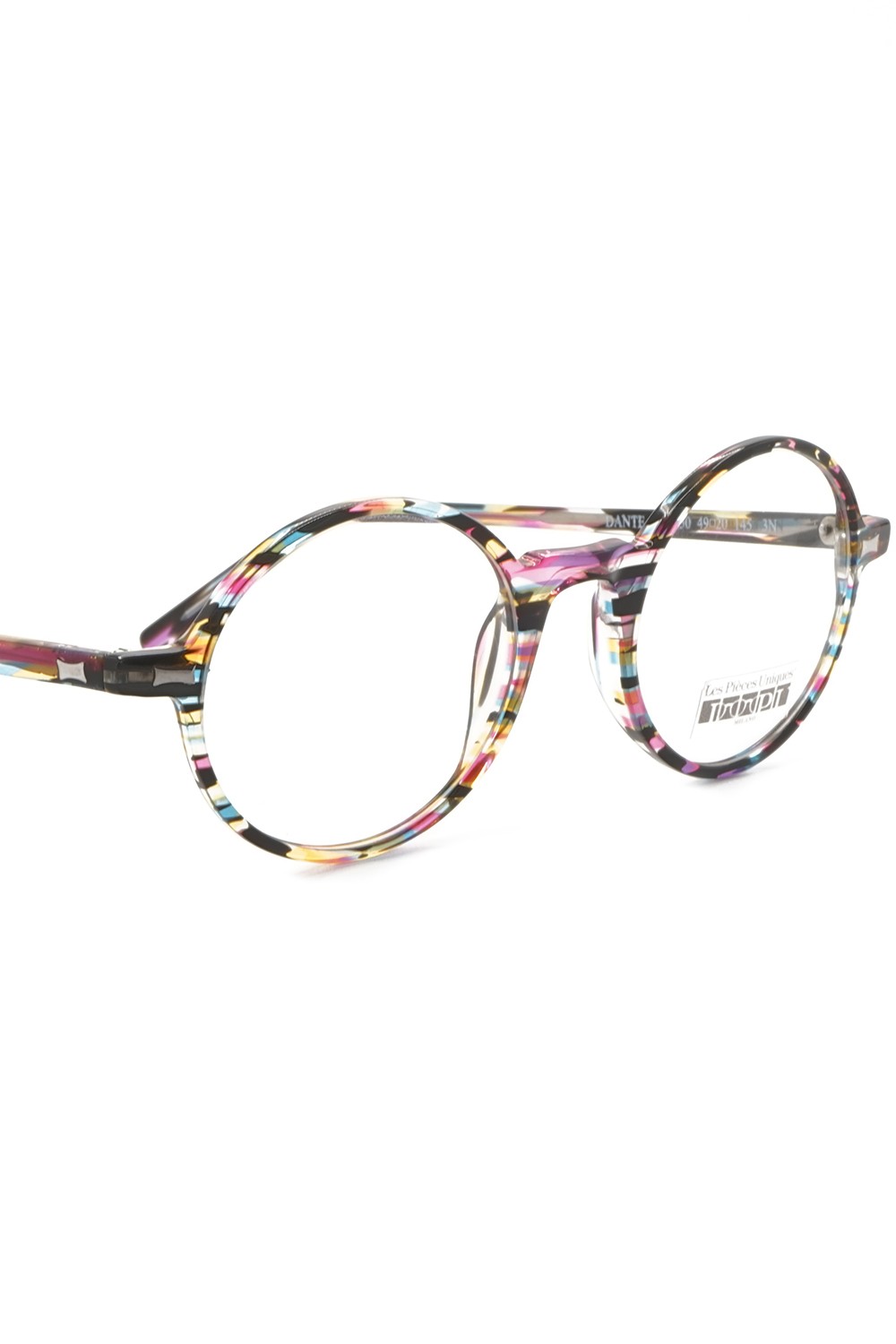 Les Spieces Uniques - Occhiali da vista in celluloide tondi unisex fantasia -