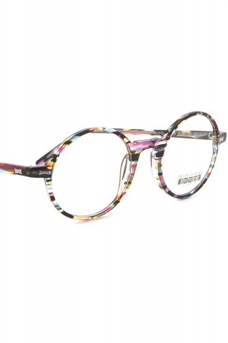 Les Spieces Uniques - Occhiali da vista in celluloide tondi unisex fantasia -