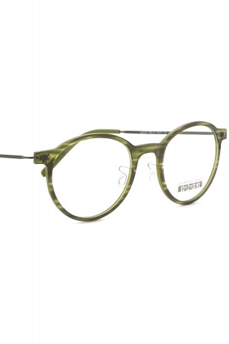 Les Spieces Uniques - Occhiali da vista in celluloide tondi unisex verde -