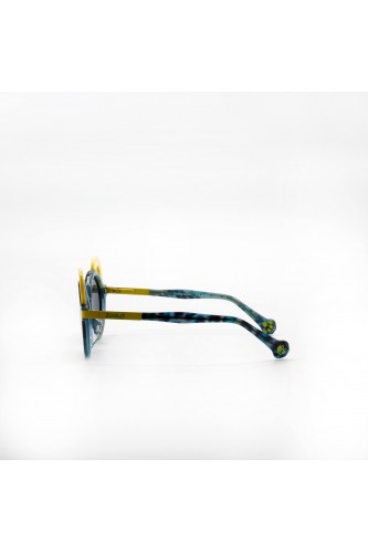 Zoobug - Occhiali da sole in celluloide tondi per bambini blu, giallo - ZB5034