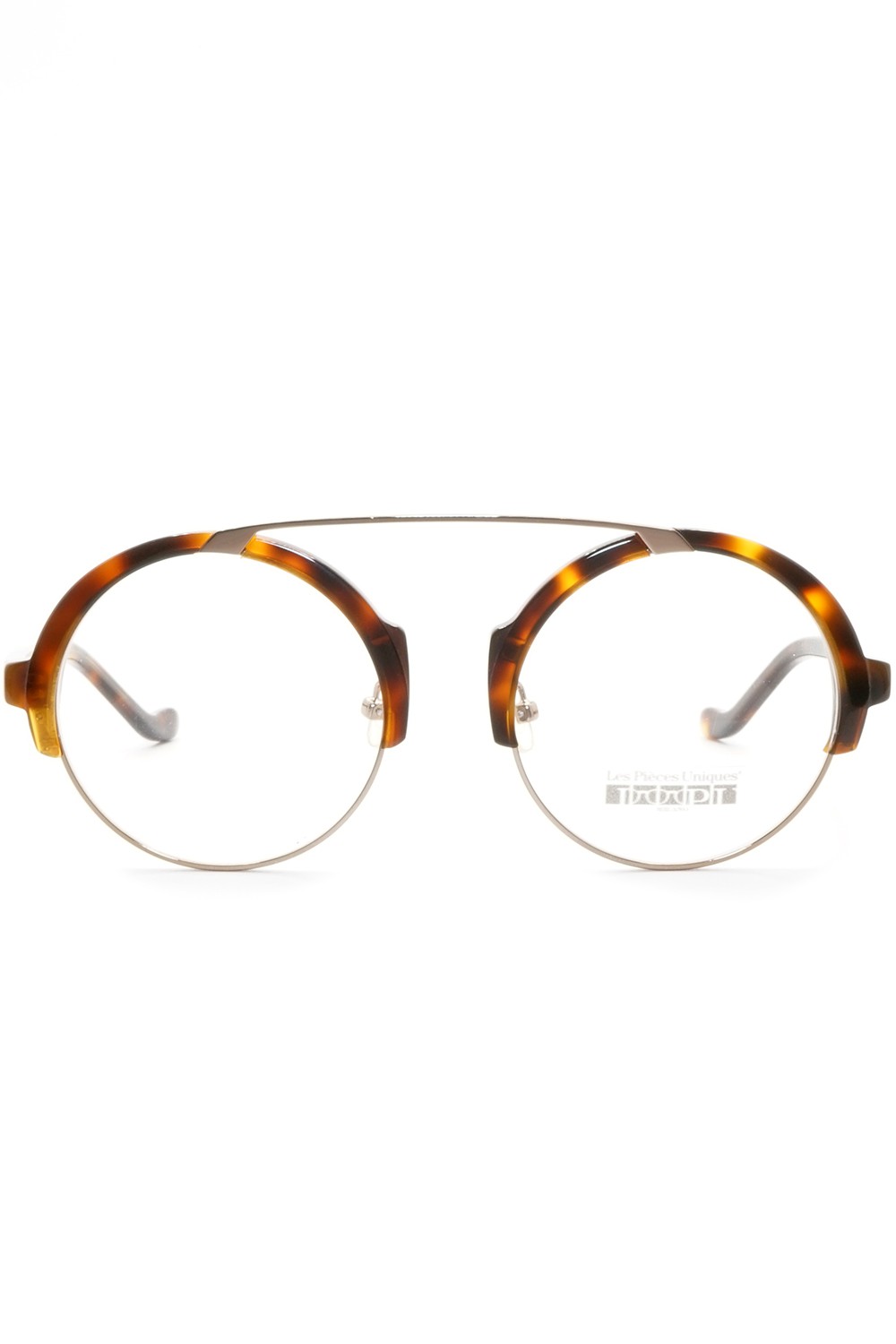 Les Spieces Uniques - Occhiali da vista combinati tondi unisex tartarugato -