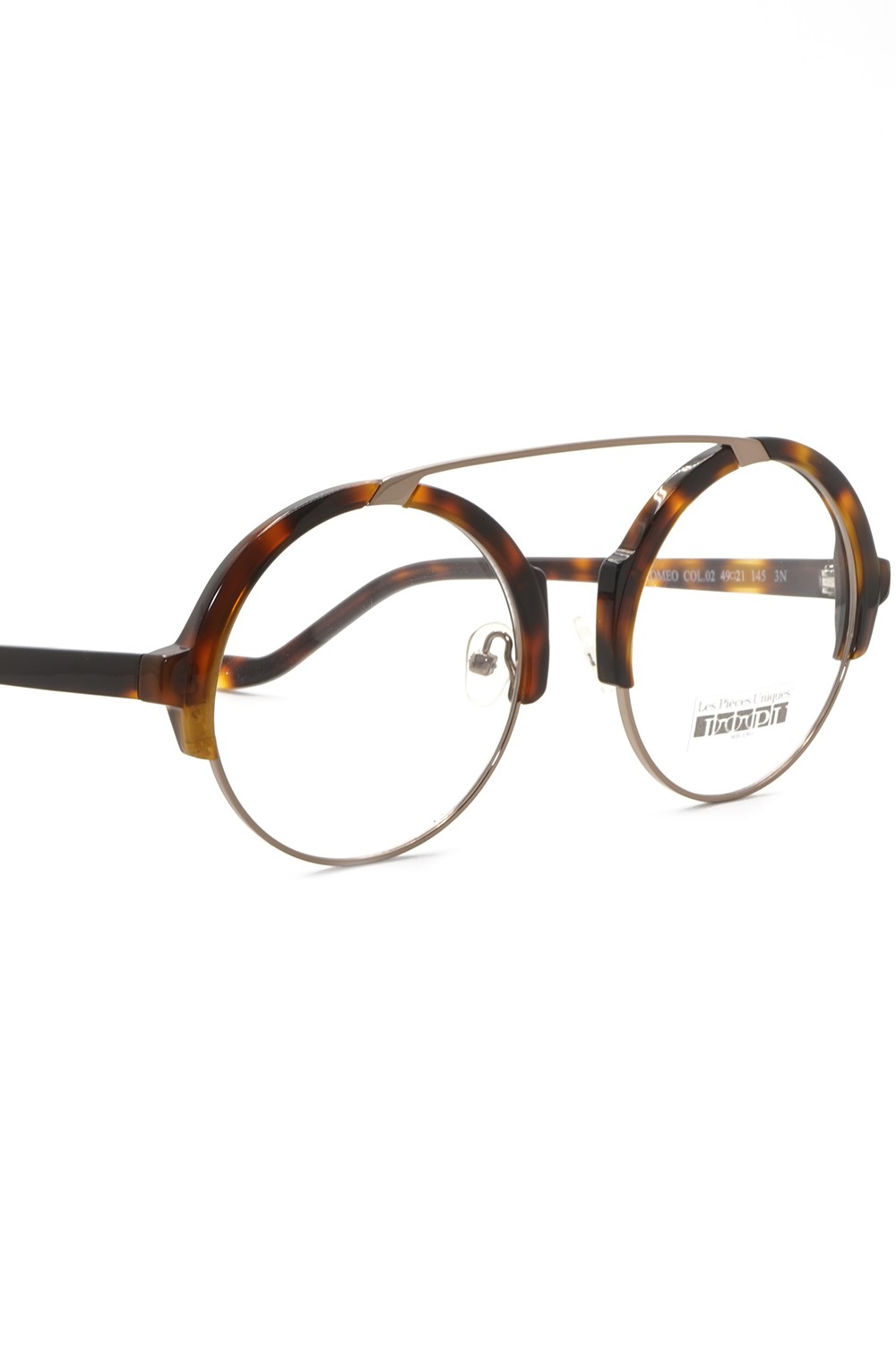 Les Spieces Uniques - Occhiali da vista combinati tondi unisex tartarugato -