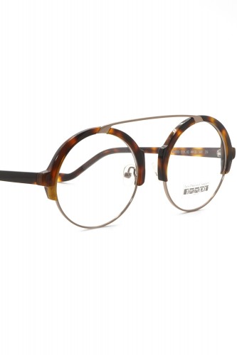 Les Spieces Uniques - Occhiali da vista combinati tondi unisex tartarugato -