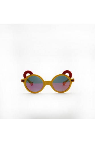 Zoobug - Occhiali da sole in celluloide tondi per bambini blu, giallo - ZB5034