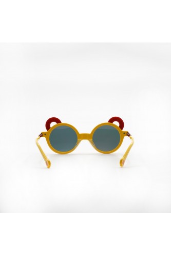 Zoobug - Occhiali da sole in celluloide tondi per bambini blu, giallo - ZB5034