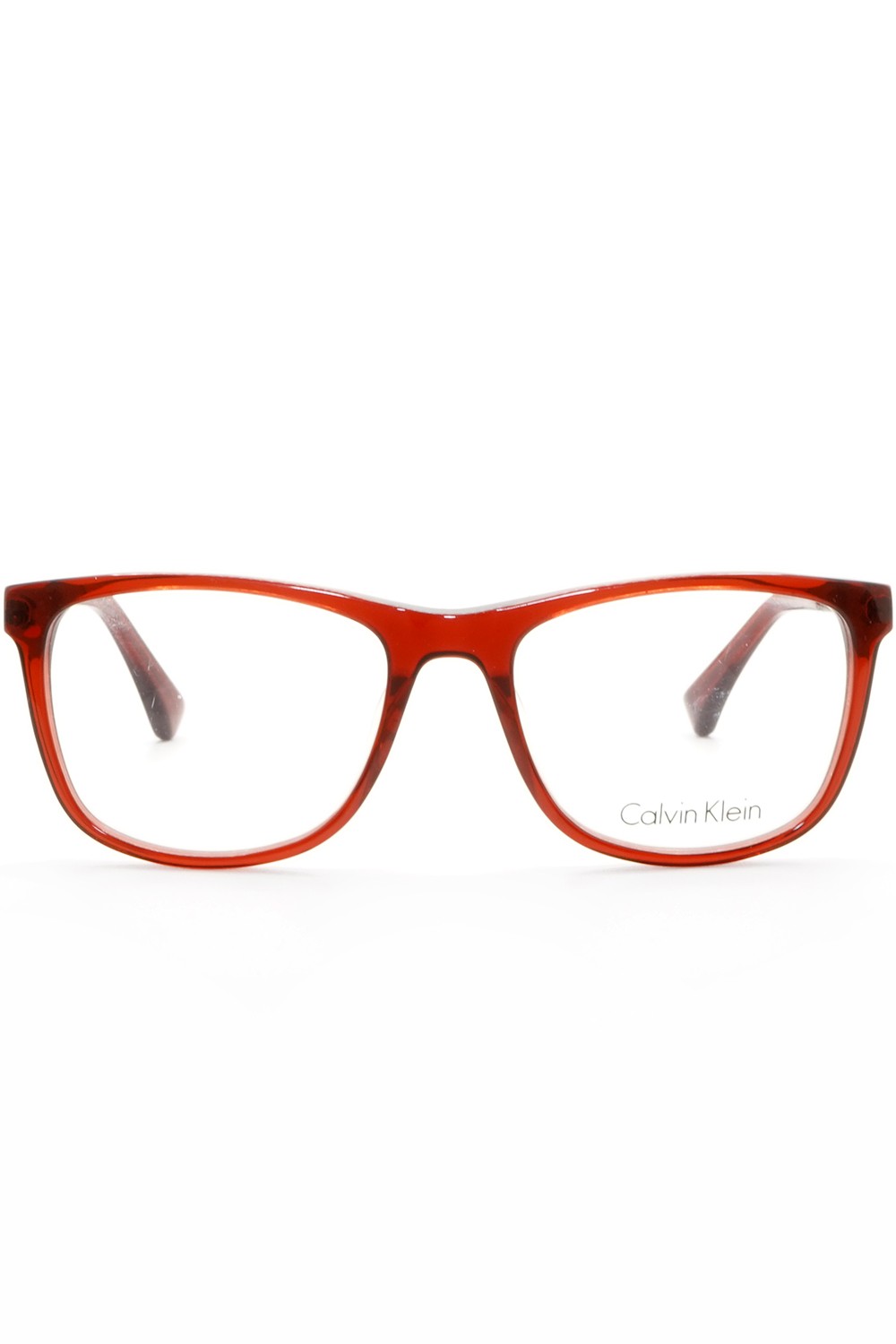 Calvin Klein - Occhiali da vista in celluloide squadrati per uomo rosso -